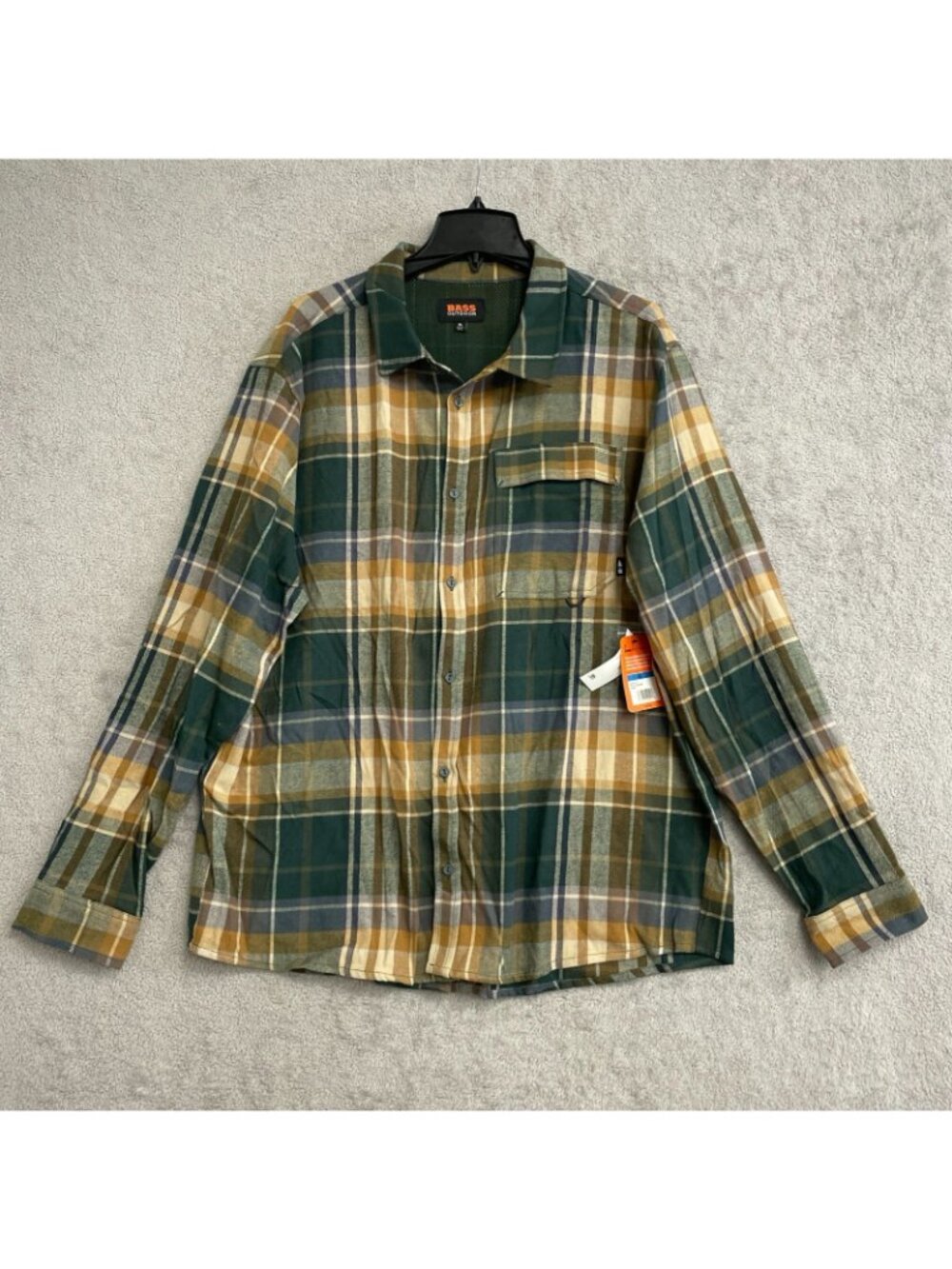 NWT Bass Outdoor Men's XL Stretch Flannel Plaid Button up Shirt Outdoor J2038 - Picture 4 of 14